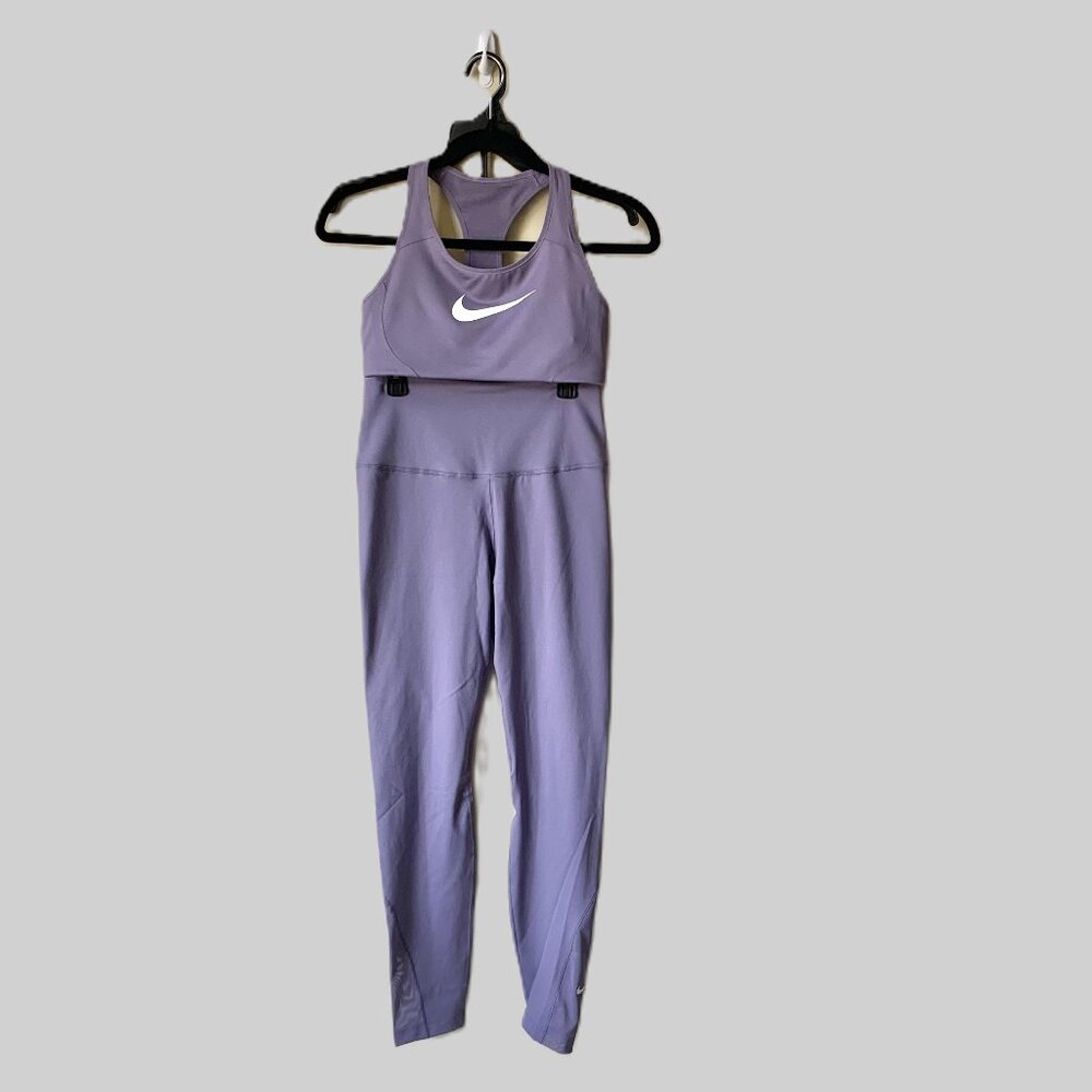 NWT Nike One Dri-Fit Legging and Sports Bra Set, Small, Daybreak (Purple/Blue)